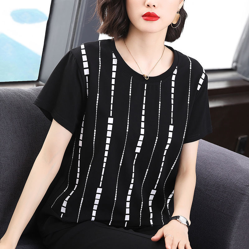 Summer Clothing For 60 Year Old Woman - Leisure Elegant Fashion Round Neck Short