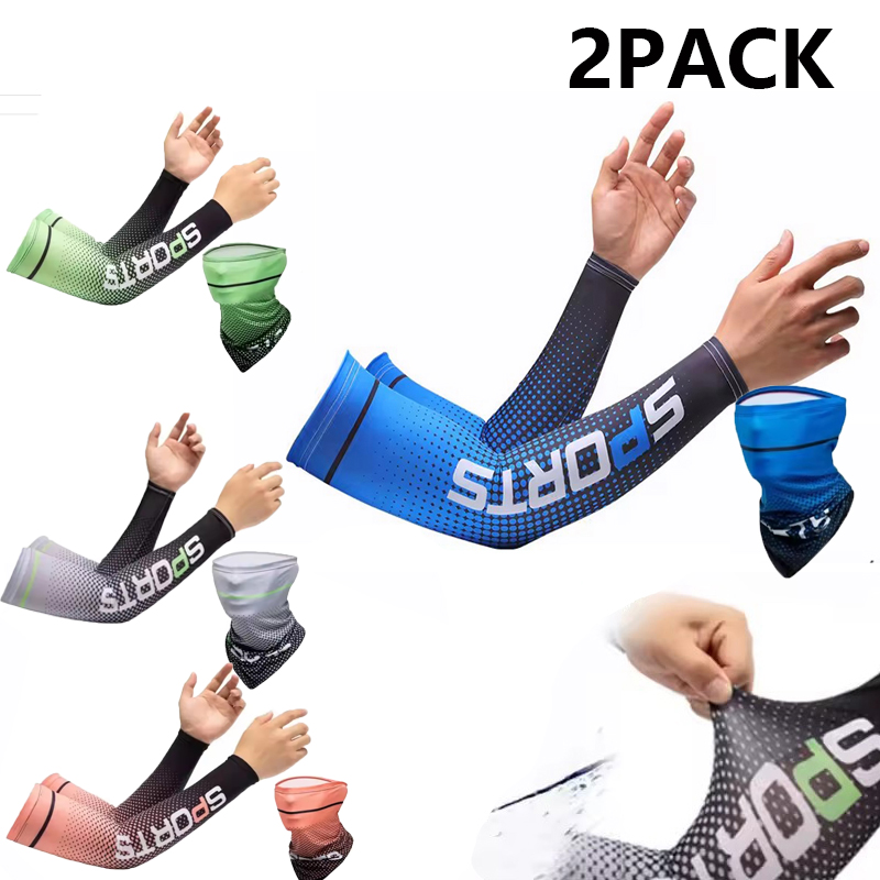 Rash Guard Long Sleeve - Cooling Ice Silk Arm Sleeves 2Pcs