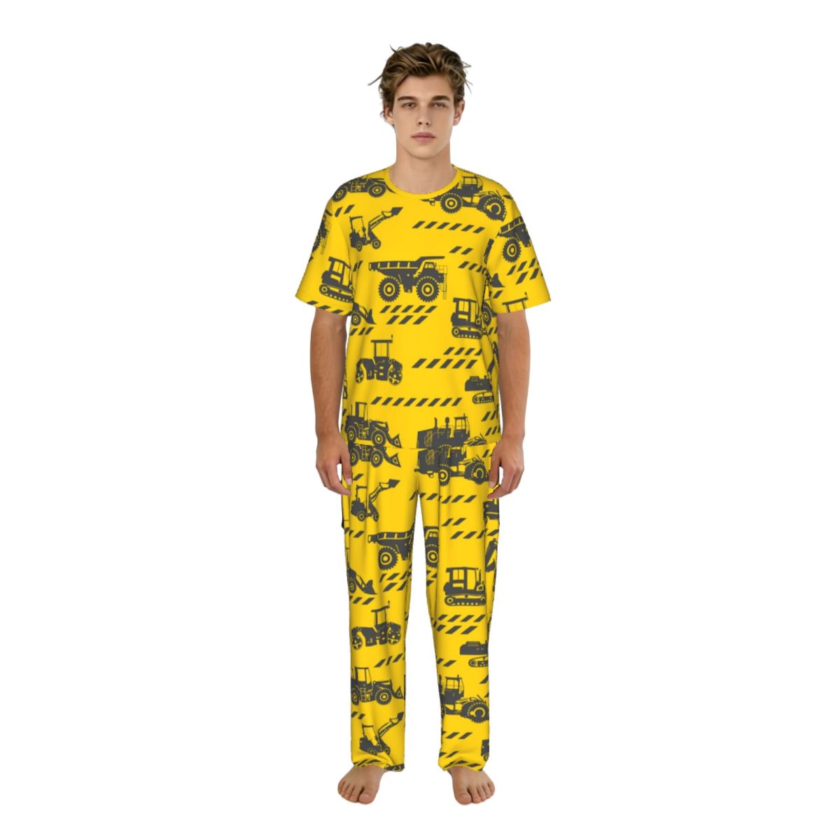 Summer Clothing Long Sleeve - Men Pajamas Suit Short Sleeved Long