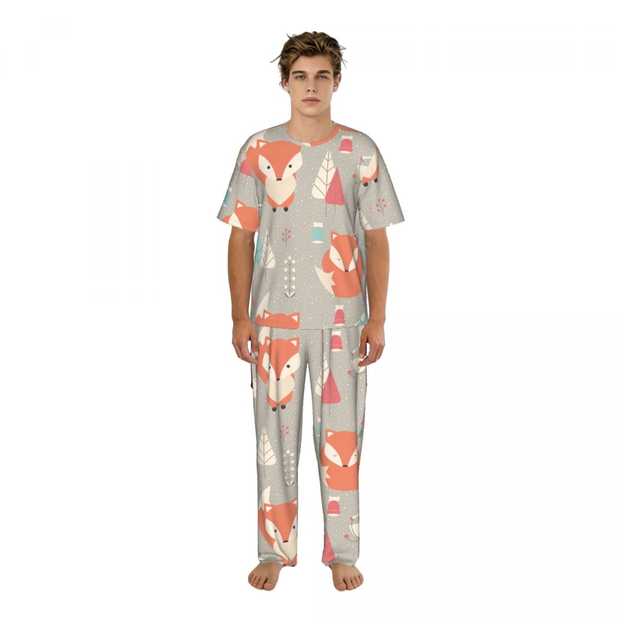 Summer Clothing Long Sleeve - Men Pajamas Suit Short Sleeved Long