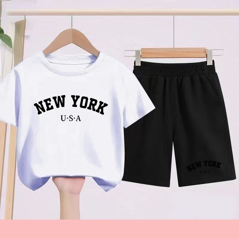 Summer Clothing Images - Children's Summer T-shirt + Shorts. Cartoon-style