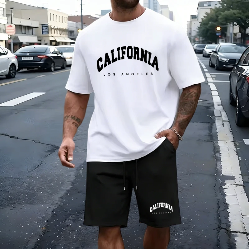 Summer Clothing For Young Men - Men's T-Shirt Tracksuit Print Adult Sports