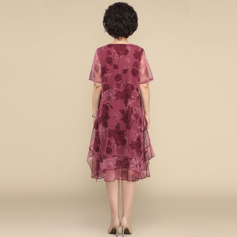 NEW O-Neck Short Sleeve Dresse - Summer Clothing For 60 Year Old Woman reseña y precio