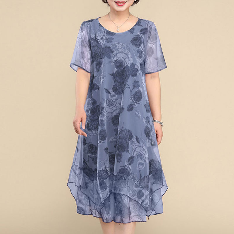 NEW O-Neck Short Sleeve Dresse - Summer Clothing For 60 Year Old Woman reseña y precio