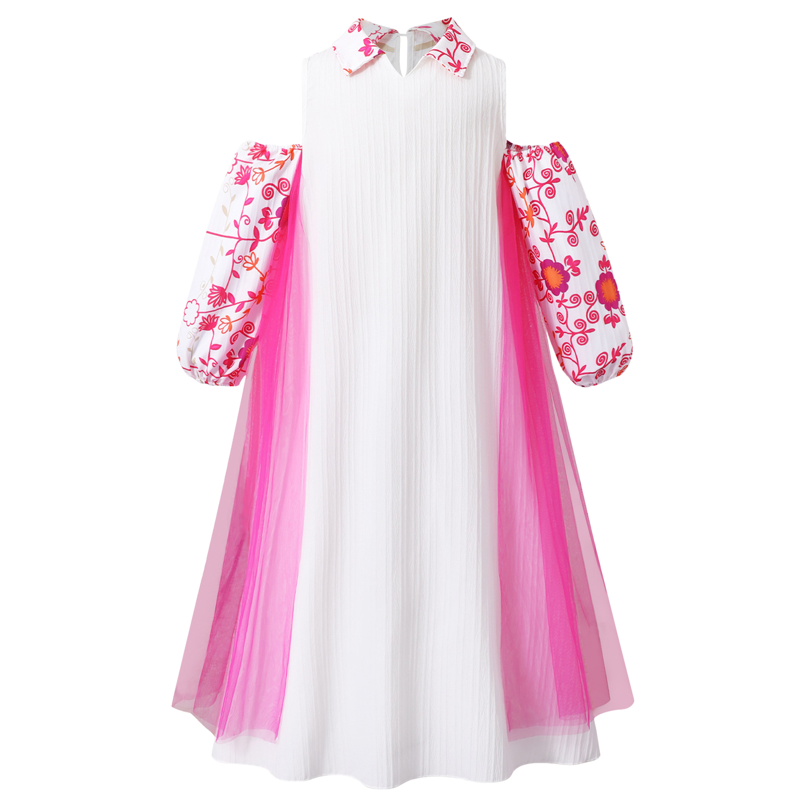Girl Long Sleeve Mesh Patchwor - Summer Clothing Set For Girls reseña y precio