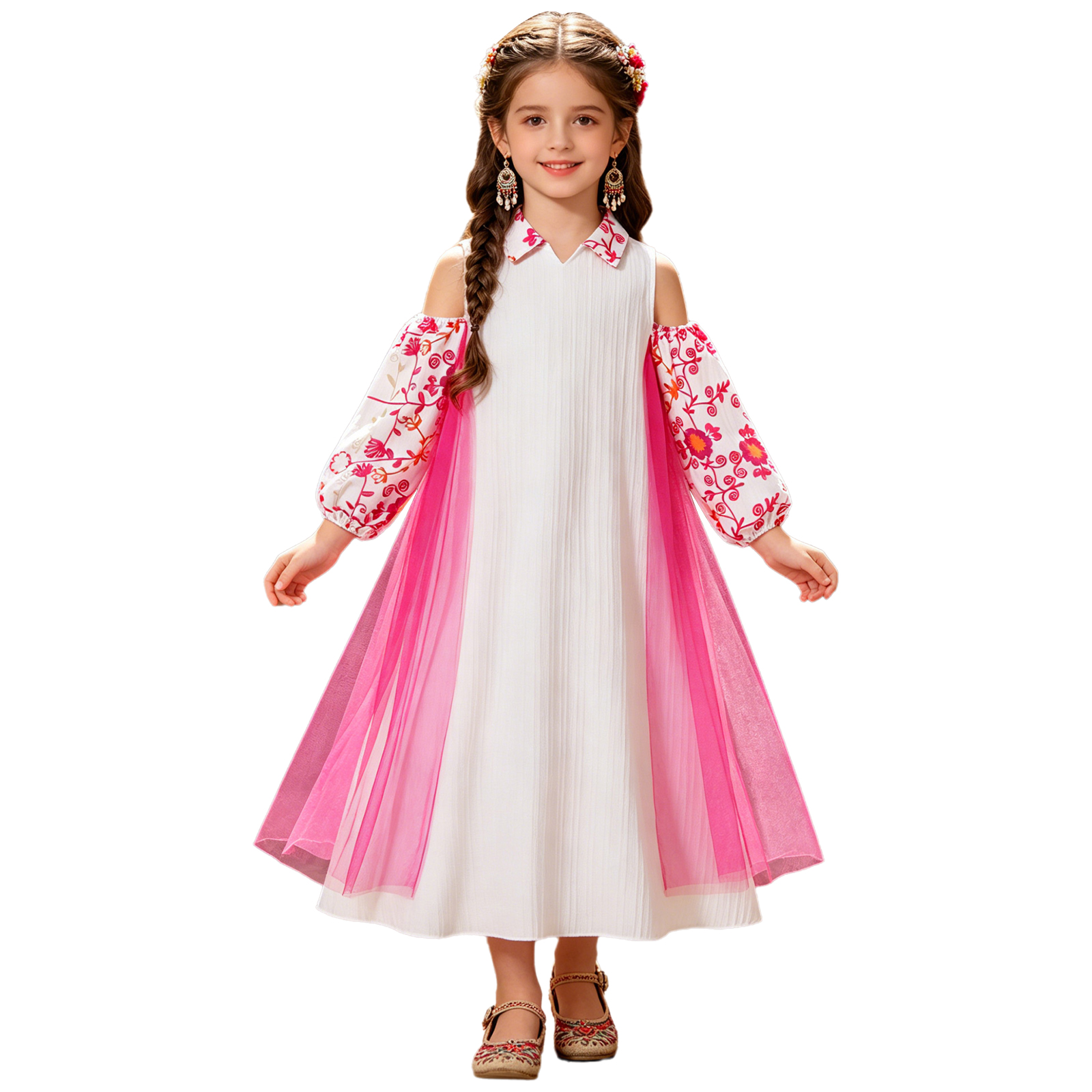 Girl Long Sleeve Mesh Patchwor - Summer Clothing Set For Girls reseña y precio