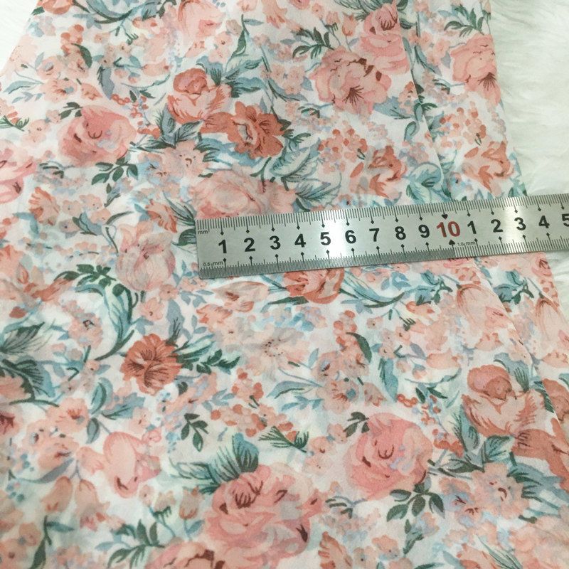 2/3m Floral Print Chiffon Fabr - Summer Clothing Material reseña y precio