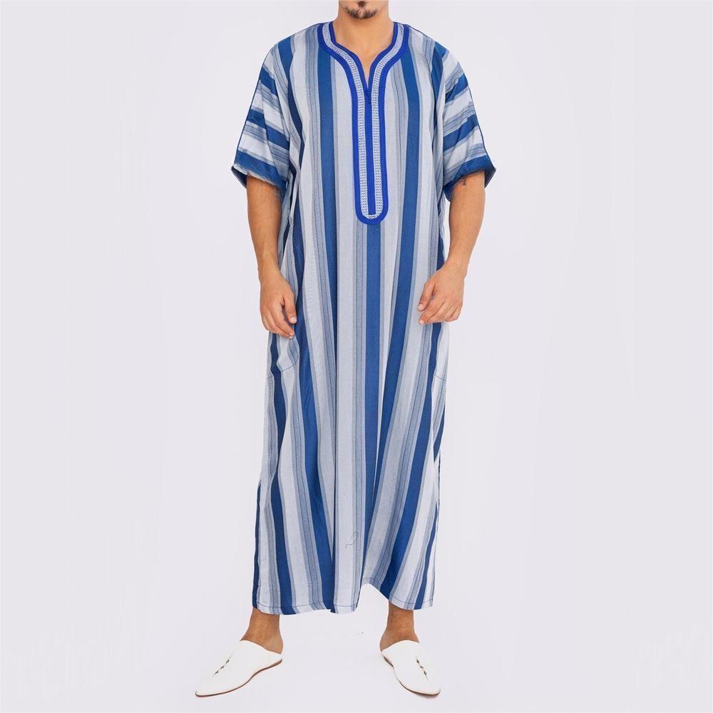 Men's Short Sleeve Long Robe L - Summer Clothing Material reseña y precio