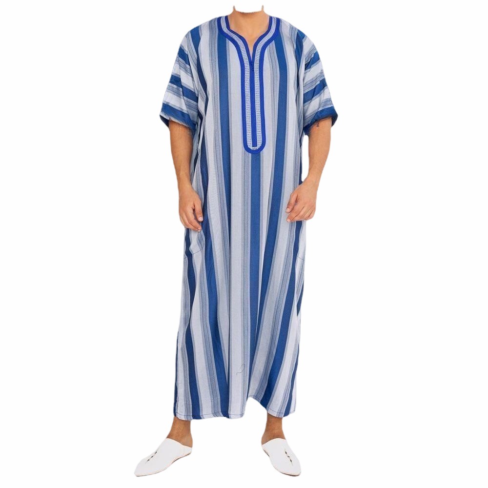 Men's Short Sleeve Long Robe L - Summer Clothing Material reseña y precio