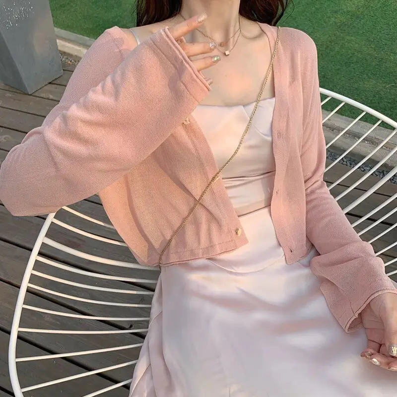 Knit Cardigan Coat Sun Protect - Summer Light Clothing reseña y precio
