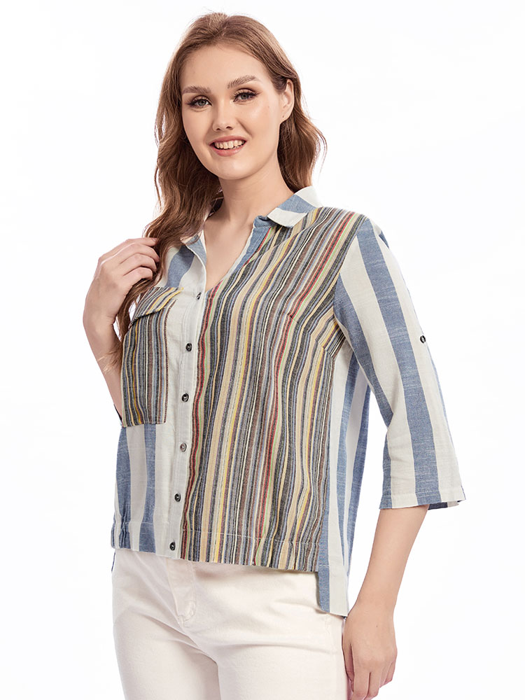 Womens plus size woven lapel s - Summer Clothing Colors reseña y precio