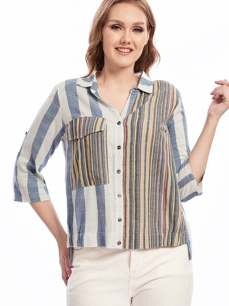 Womens plus size woven lapel s - Summer Clothing Colors reseña y precio