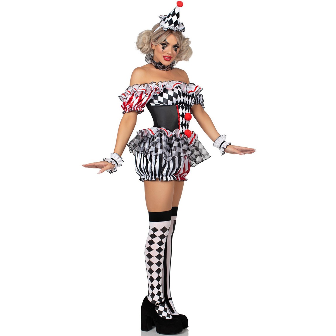 Women Clown Cosplay Costume Ci - Romper Playsuit Women reseña y precio