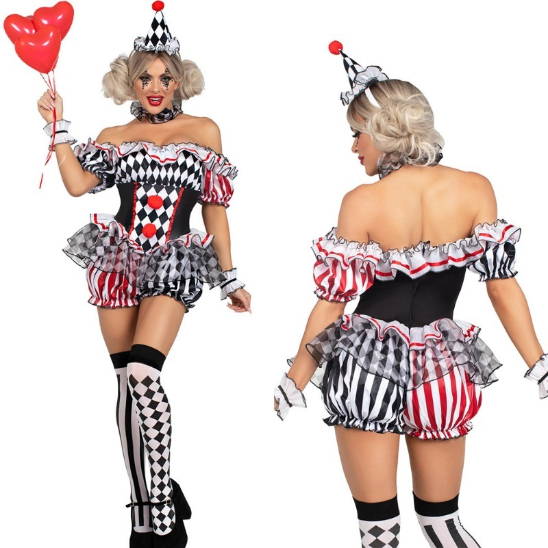 Women Clown Cosplay Costume Ci - Romper Playsuit Women reseña y precio