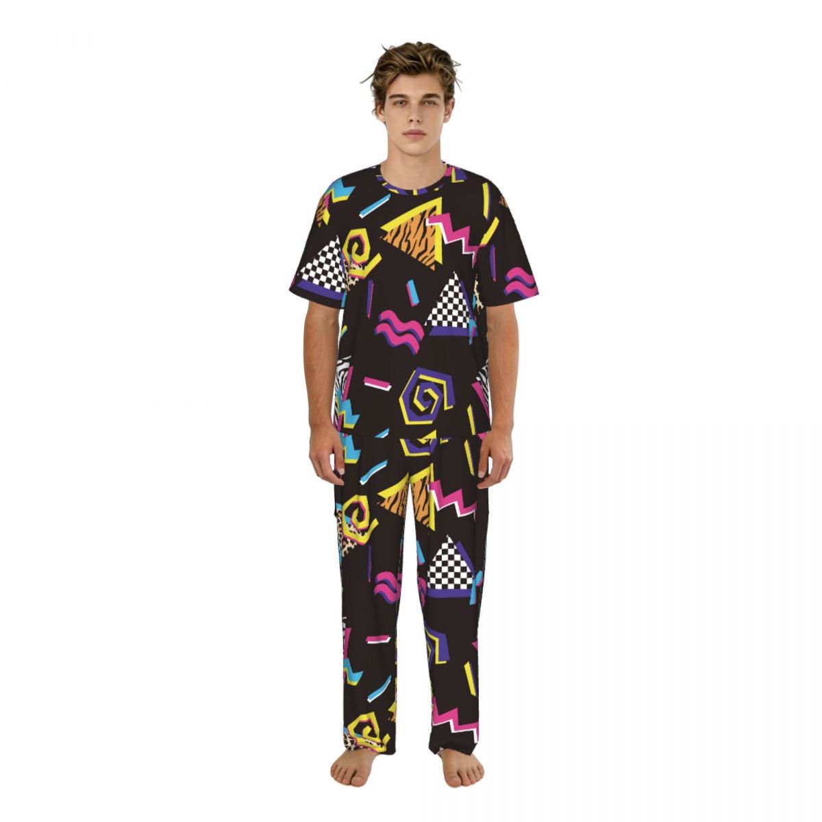 Men Pajamas Suit Short Sleeved - Summer Clothing Long Sleeve reseña y precio