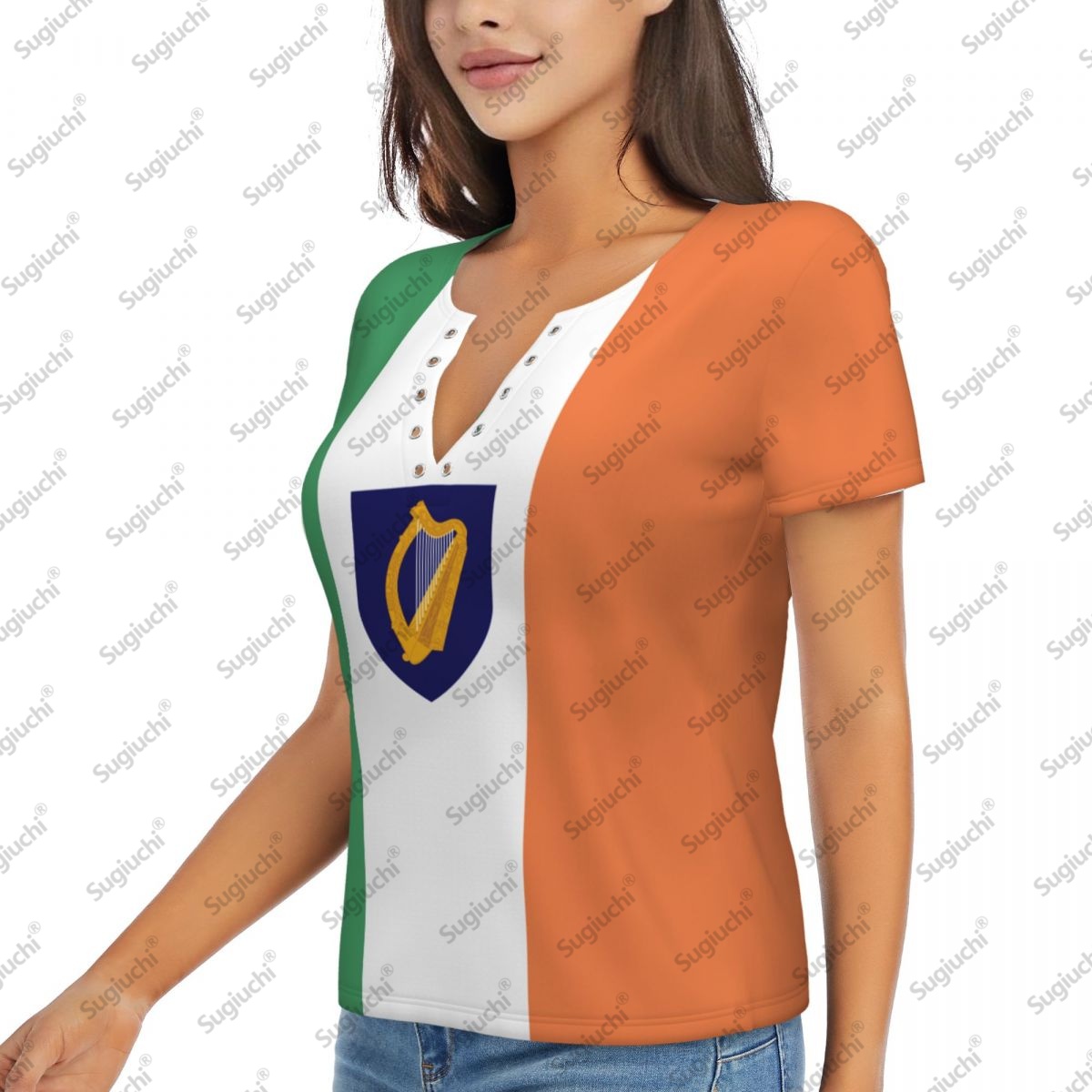 2025 Ireland Flag Sexy Deep V  - Ireland Summer Clothing reseña y precio