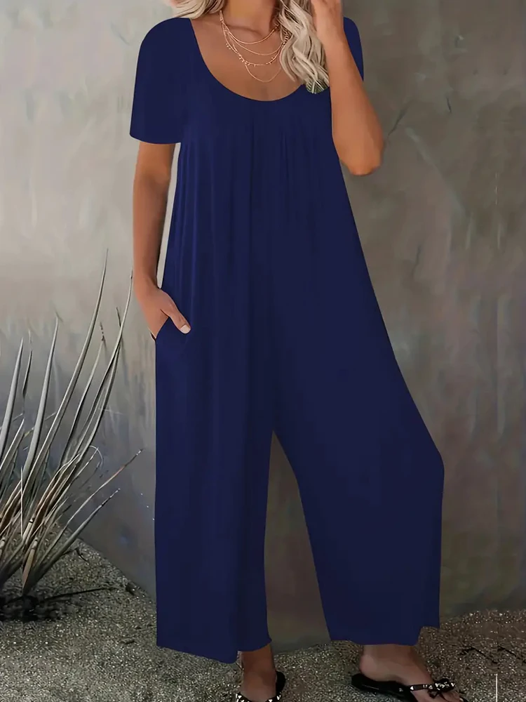 Summer Chic Solid Casual Pocke - Summer Clothing For 60 Year Old Woman reseña y precio