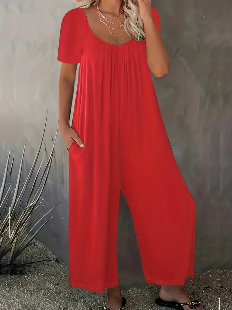 Summer Chic Solid Casual Pocke - Summer Clothing For 60 Year Old Woman reseña y precio
