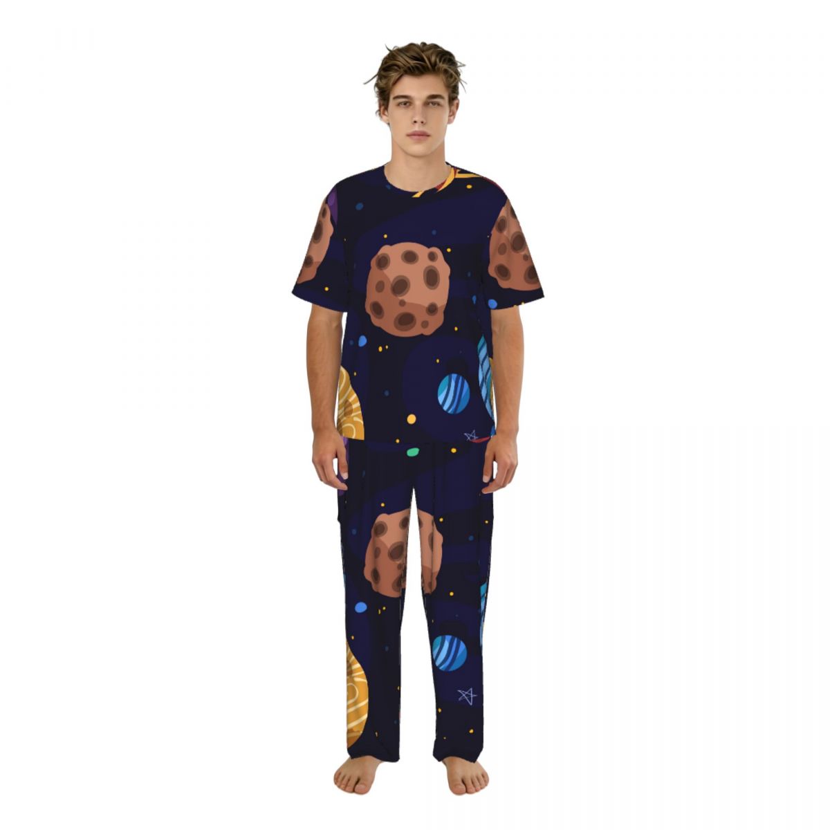 Men Pajamas Suit Short Sleeved - Summer Clothing Long Sleeve reseña y precio
