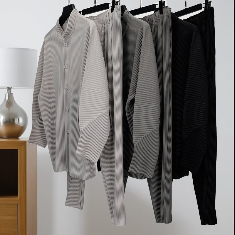 Miyake Pleated Casual Solid Pa - Summer Clothing Men 2025 reseña y precio