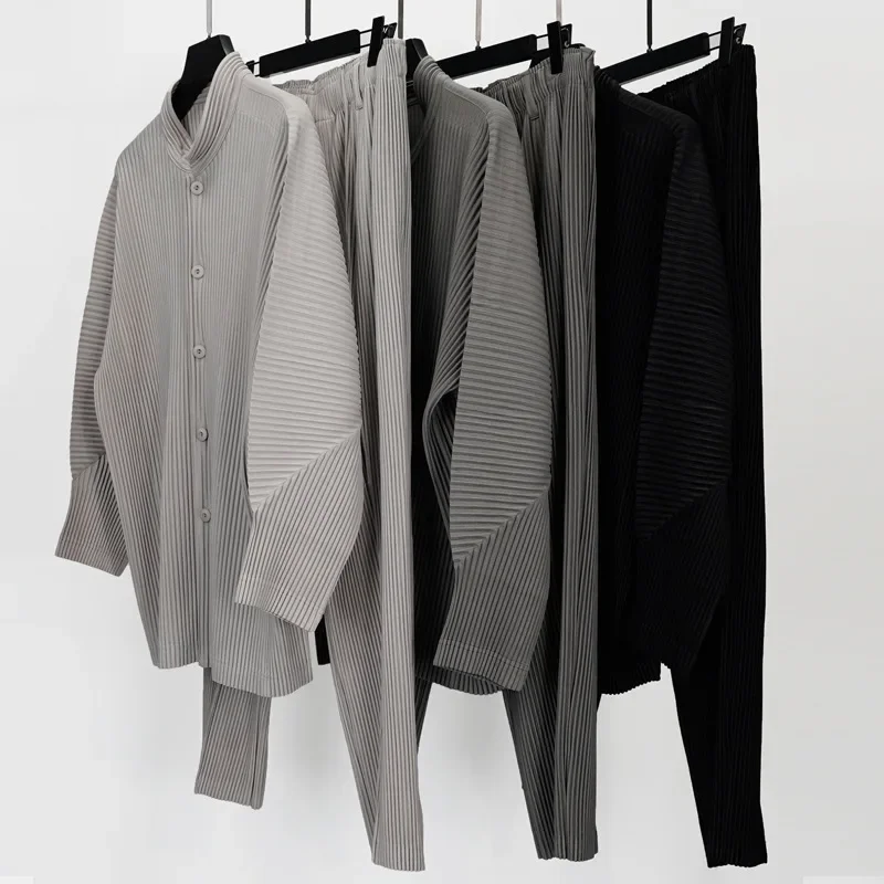 Miyake Pleated Casual Solid Pa - Summer Clothing Men 2025 reseña y precio