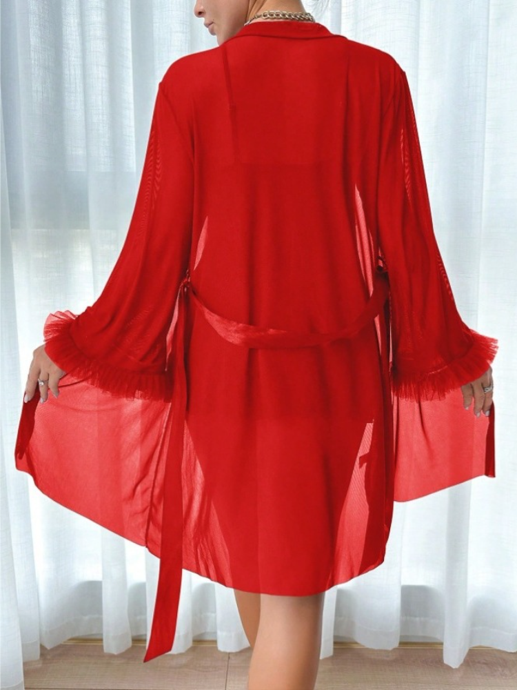 Women 3 Piece Red Sexy Lace Ro - Summer Clothing Styles reseña y precio