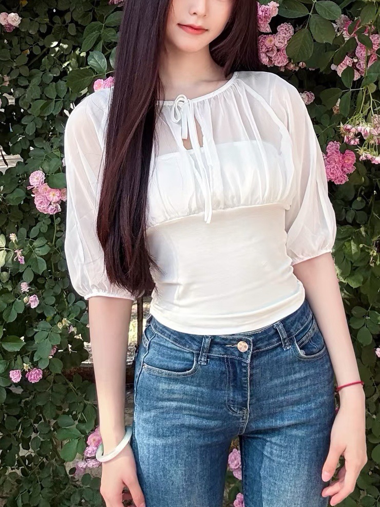 Mulberry Silk-Paneled Top with - Summer Clothing Usa reseña y precio