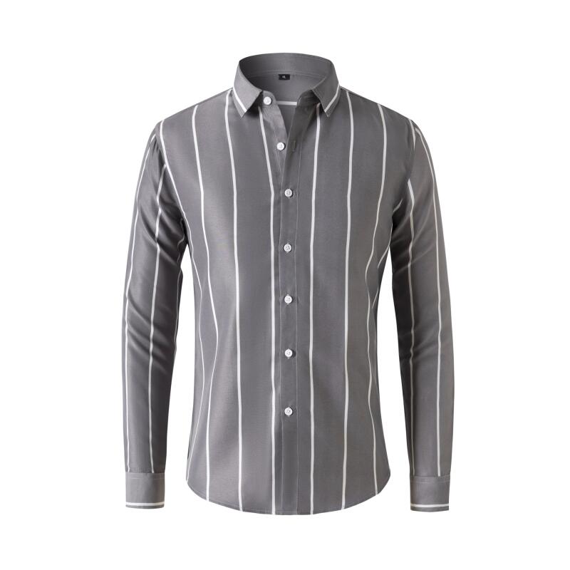 Men's Striped Dress Shirt Long - Summer Clothing Long Sleeve reseña y precio
