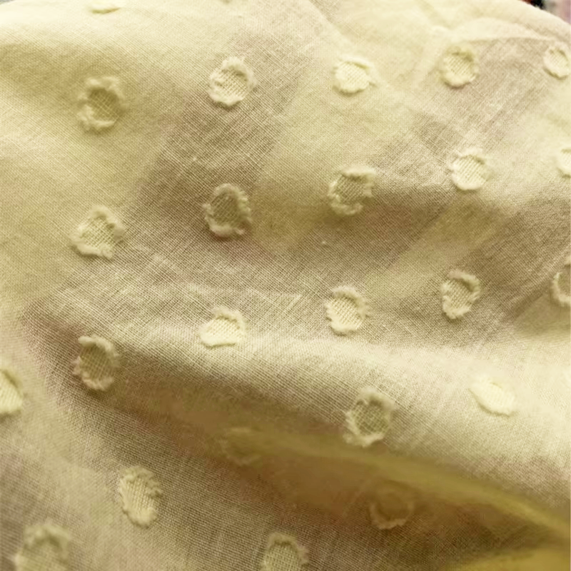 Solid Washed Cotton Polka Dot  - Summer Clothing Material reseña y precio