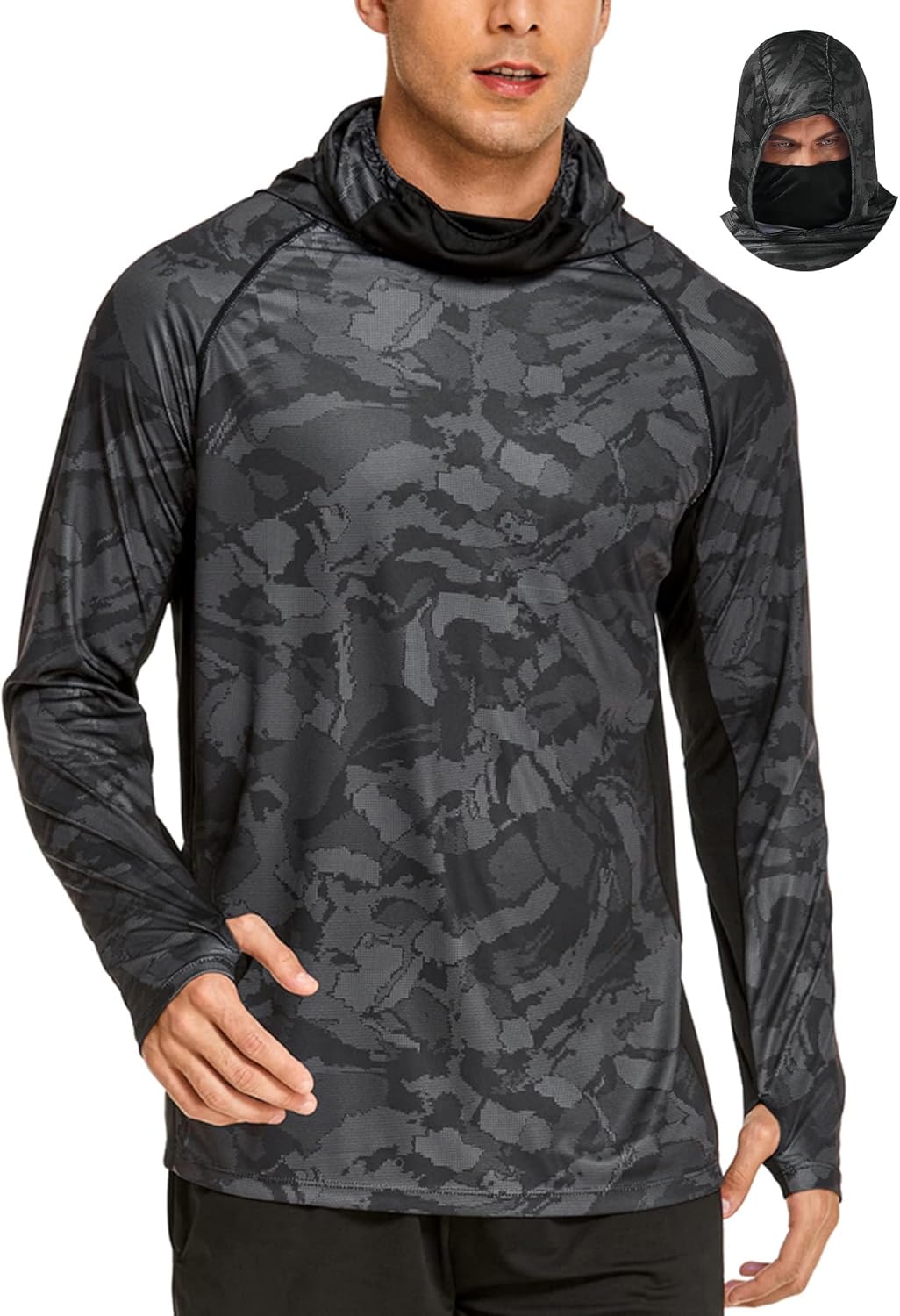 Men's Hooded Sun Shirts with M - Rash Guard Long Sleeve reseña y precio