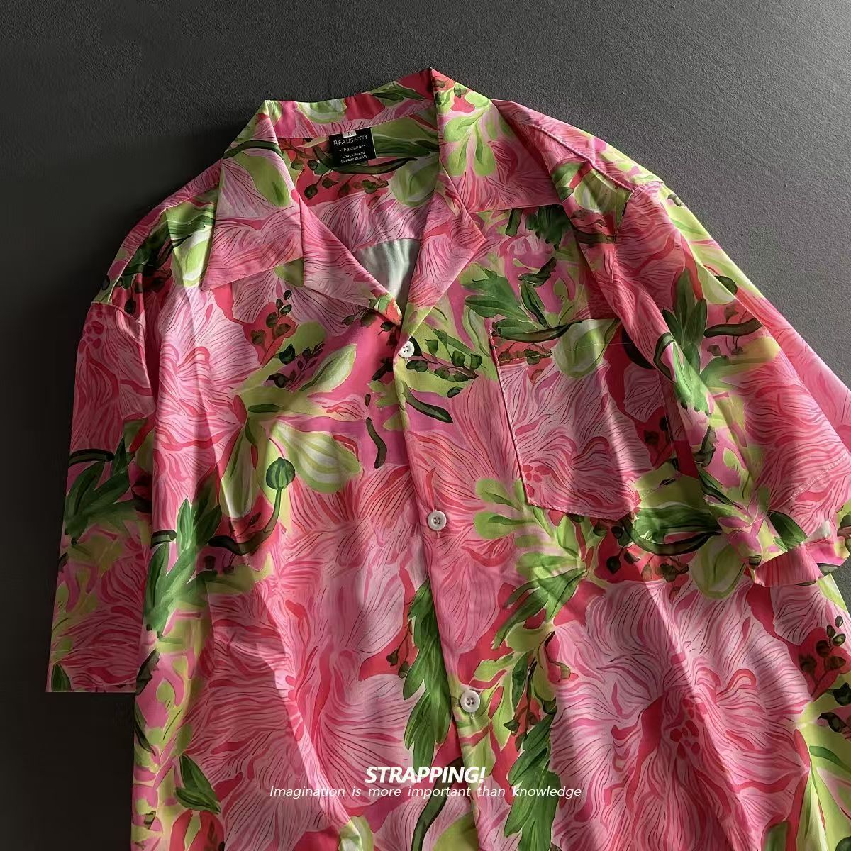 Pink Graffiti Floral Cuban Col - Summer Clothing Men 2025 reseña y precio