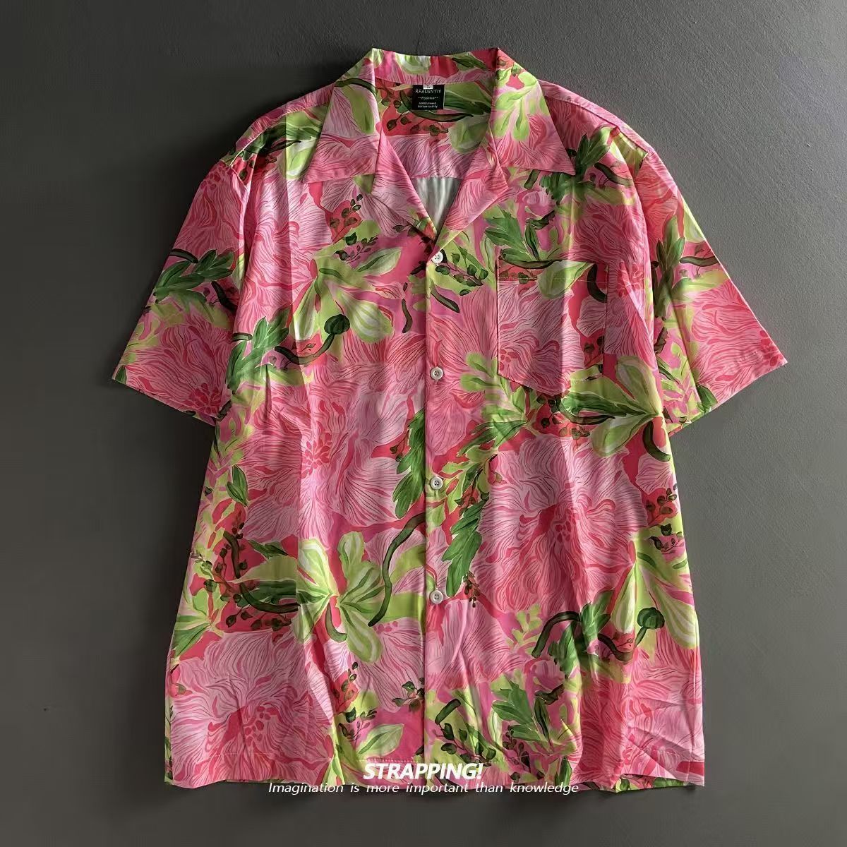 Pink Graffiti Floral Cuban Col - Summer Clothing Men 2025 reseña y precio