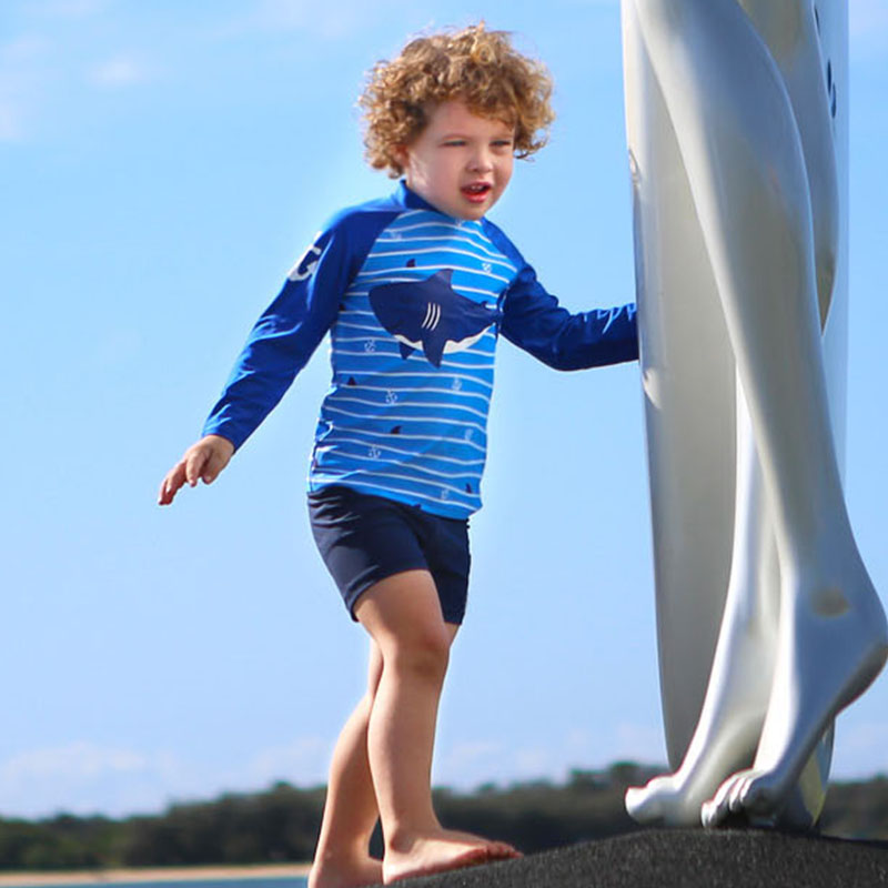 Kids Fish Dolphin Print Swimwe - Rash Guard Long Sleeve reseña y precio