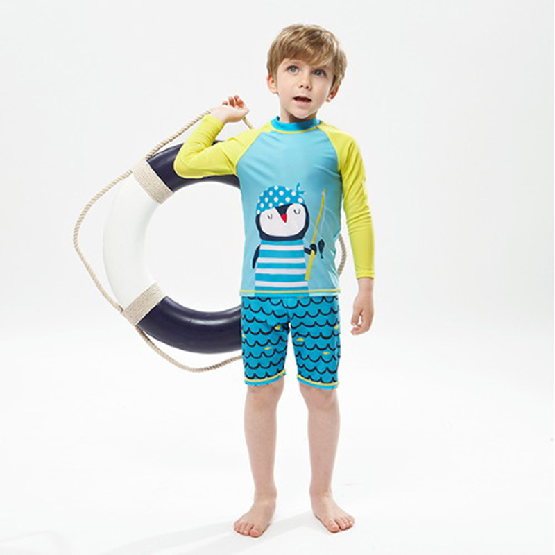 Kids Fish Dolphin Print Swimwe - Rash Guard Long Sleeve reseña y precio