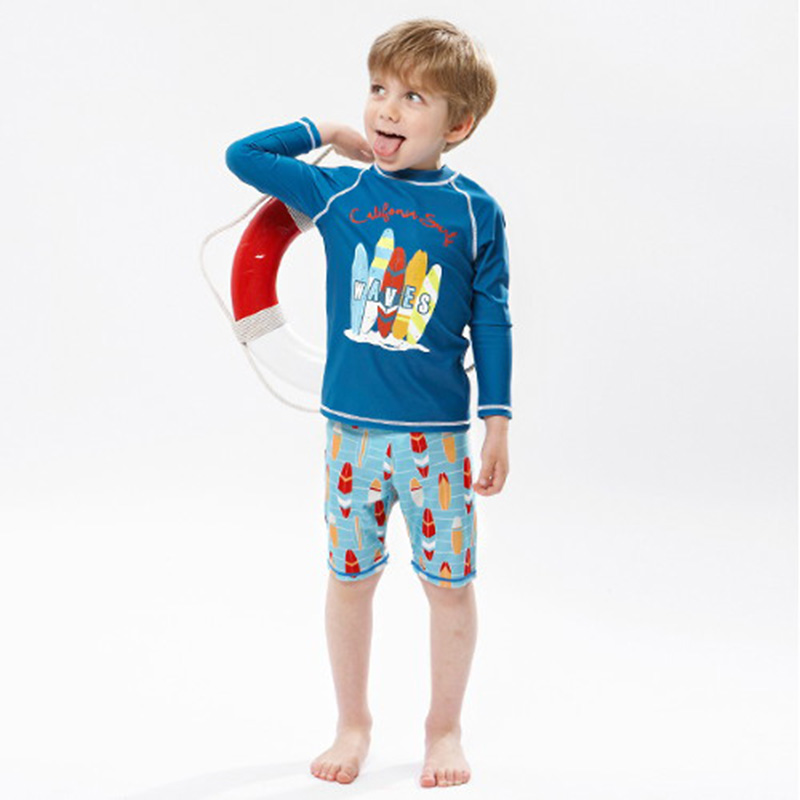 Kids Fish Dolphin Print Swimwe - Rash Guard Long Sleeve reseña y precio