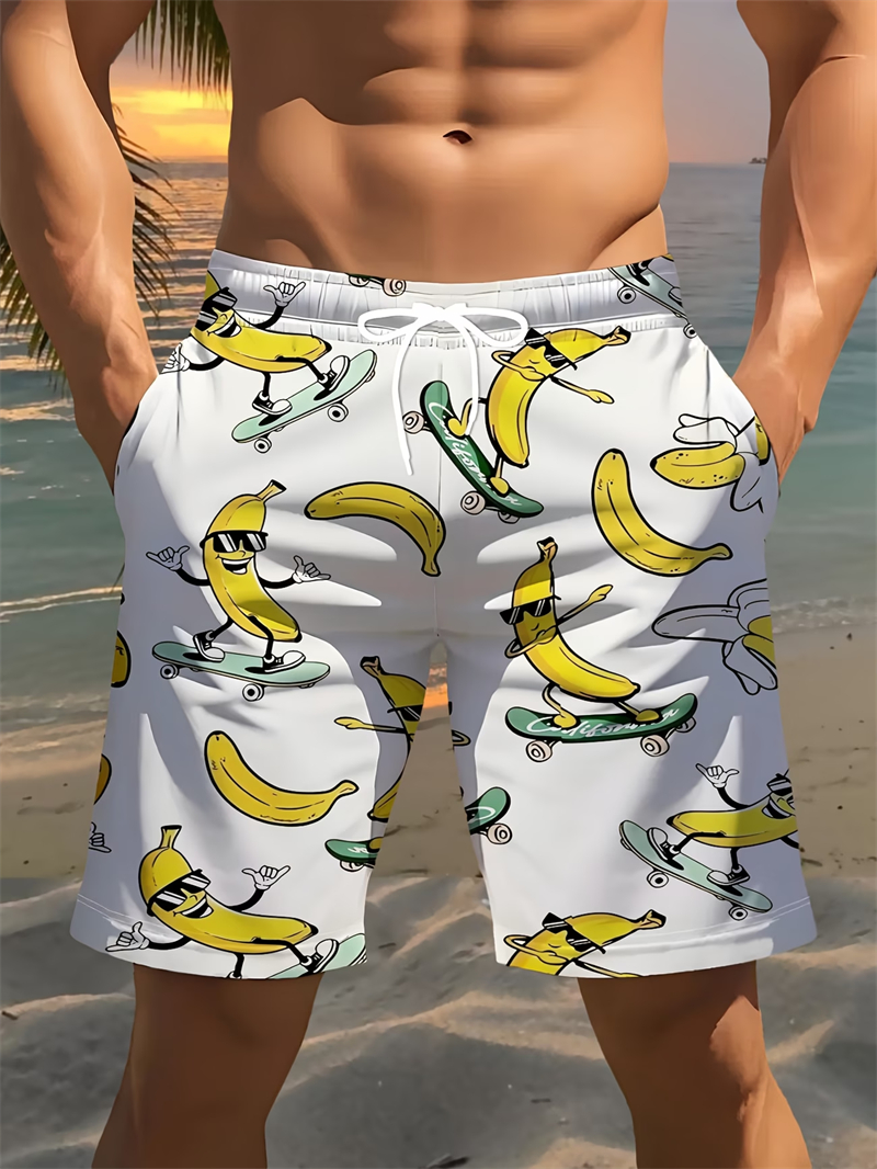 Funny Banana Print Skateboard  - Summer Clothing Material reseña y precio