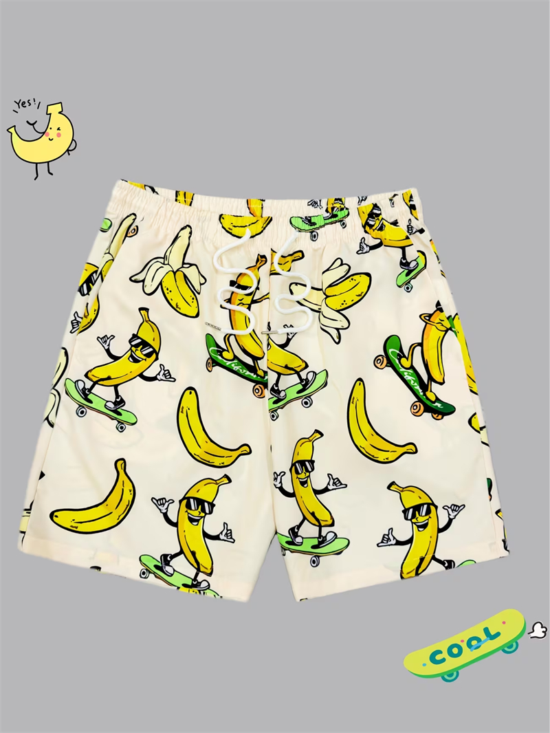 Funny Banana Print Skateboard  - Summer Clothing Material reseña y precio