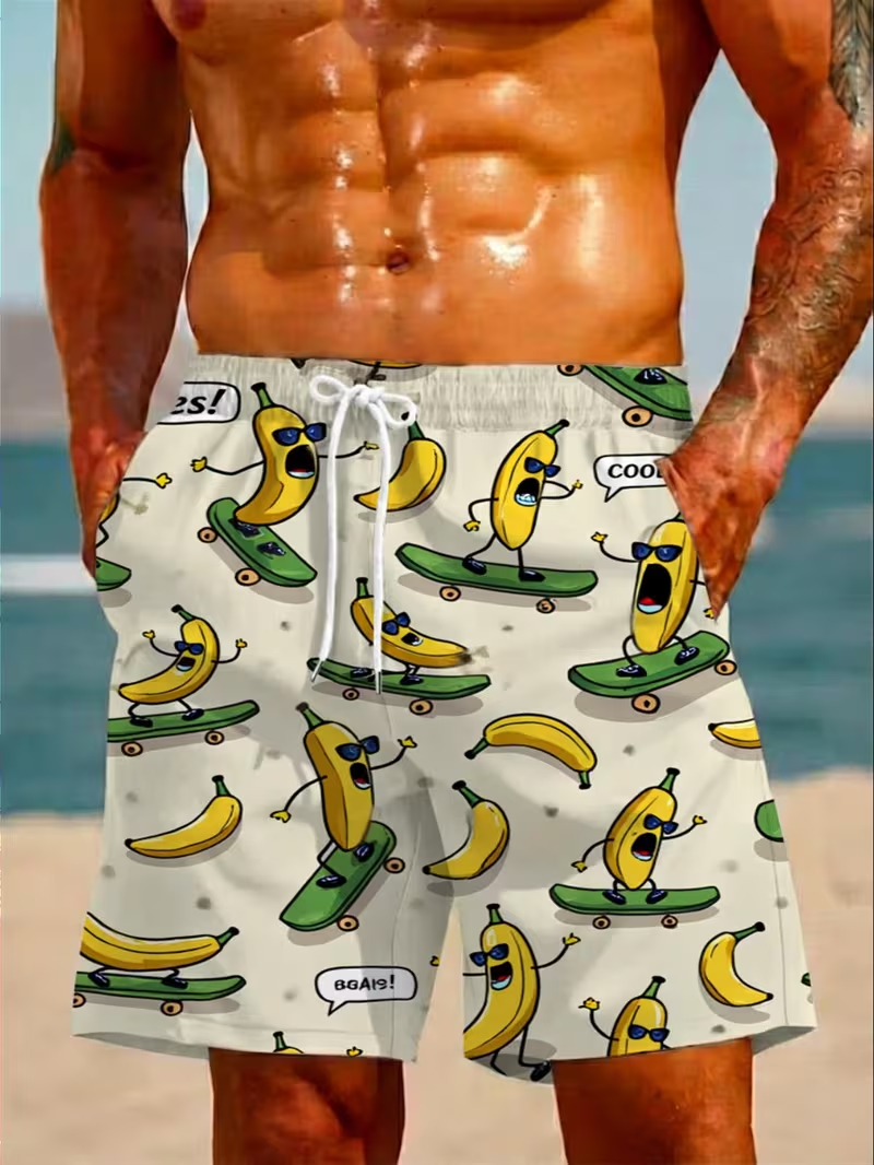 Funny Banana Print Skateboard  - Summer Clothing Material reseña y precio