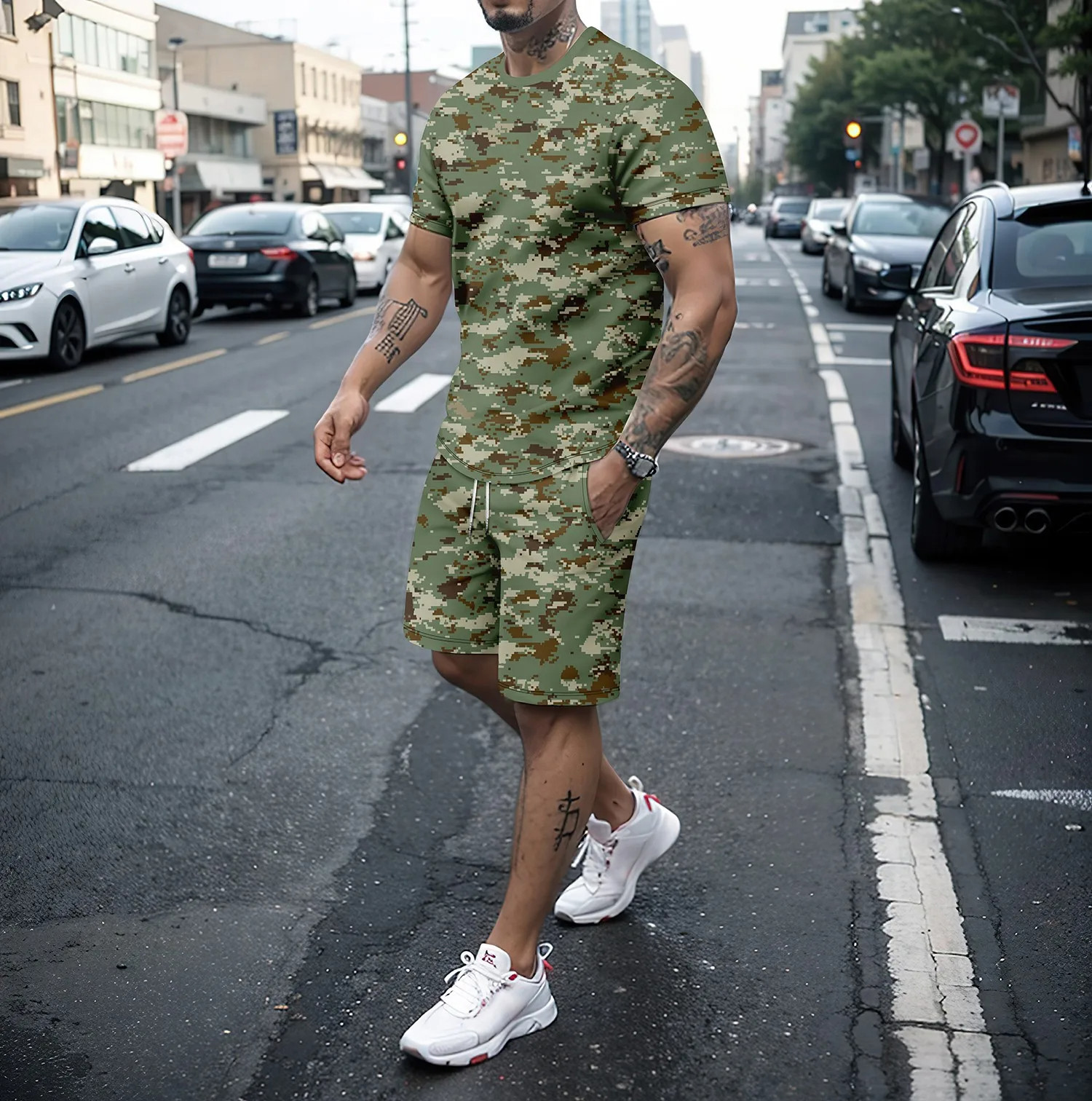 Camouflage Outdoor Tracksuits  - Summer Clothing For Young Men reseña y precio