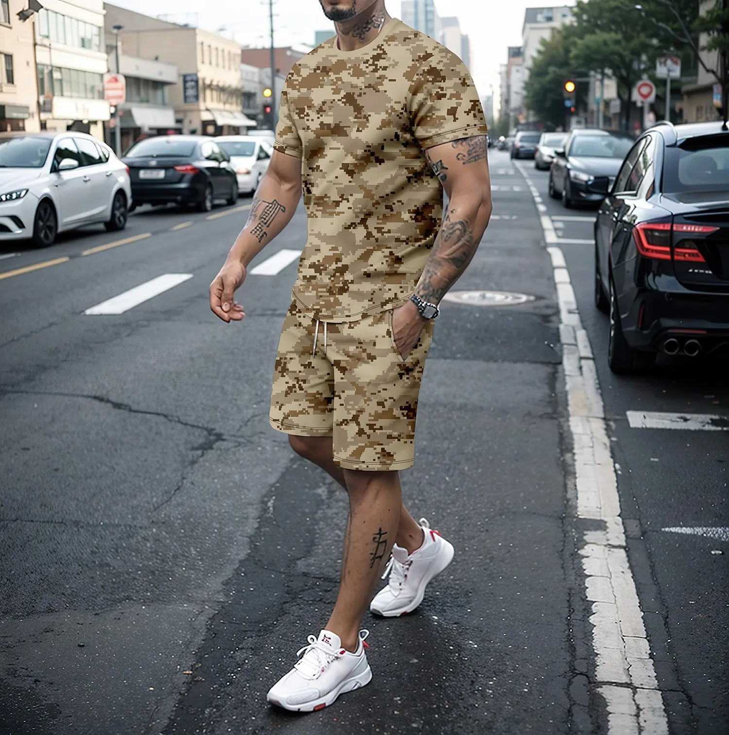 Camouflage Outdoor Tracksuits  - Summer Clothing For Young Men reseña y precio