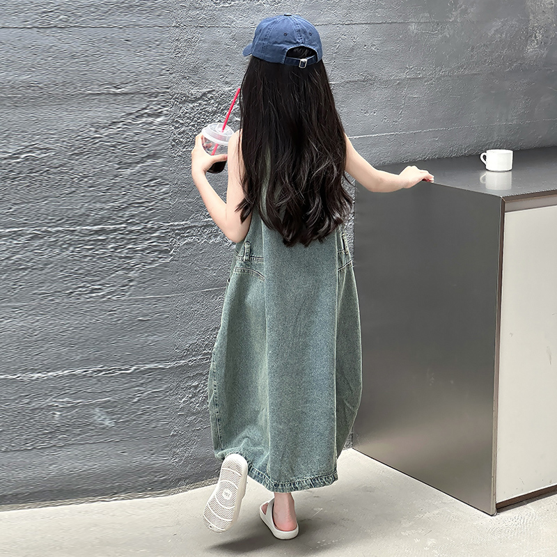 Vintage Blue Children Girls Hi - Summer Clothing Set For Girls reseña y precio