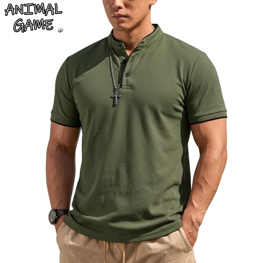 Summer Short Sleeve Henley Shi - Summer Clothing For Young Men reseña y precio