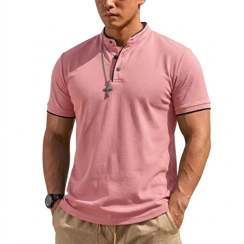 Summer Short Sleeve Henley Shi - Summer Clothing For Young Men reseña y precio