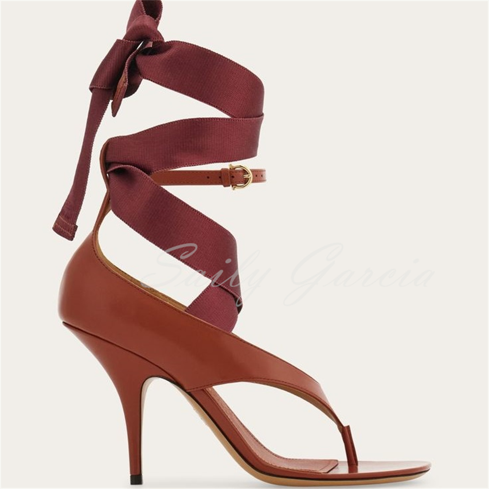 Brown Leather High Heel Flip F - Summer Clothing Colors reseña y precio