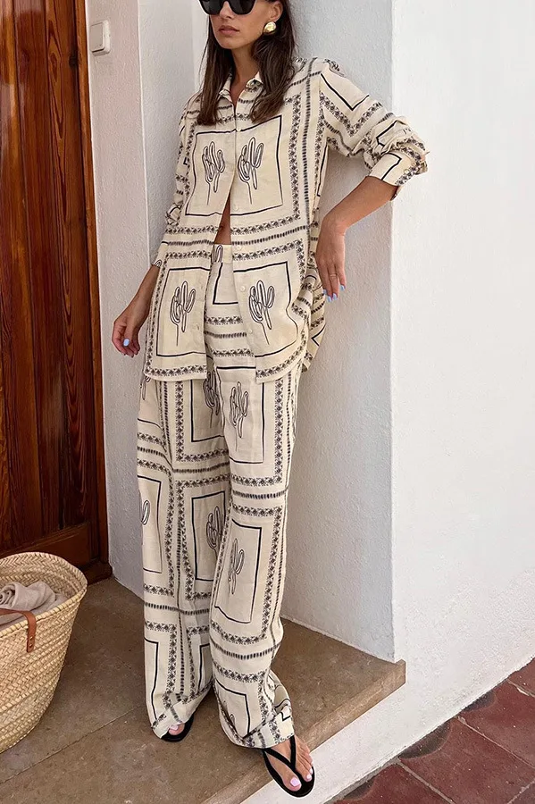 Printed Shirts Two Piece Set W - Summer Clothing Usa reseña y precio