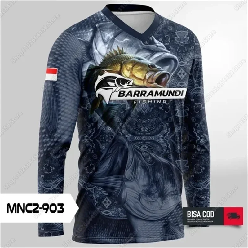 Summer Fishing Shirt Men Sun U - Rash Guard Long Sleeve reseña y precio