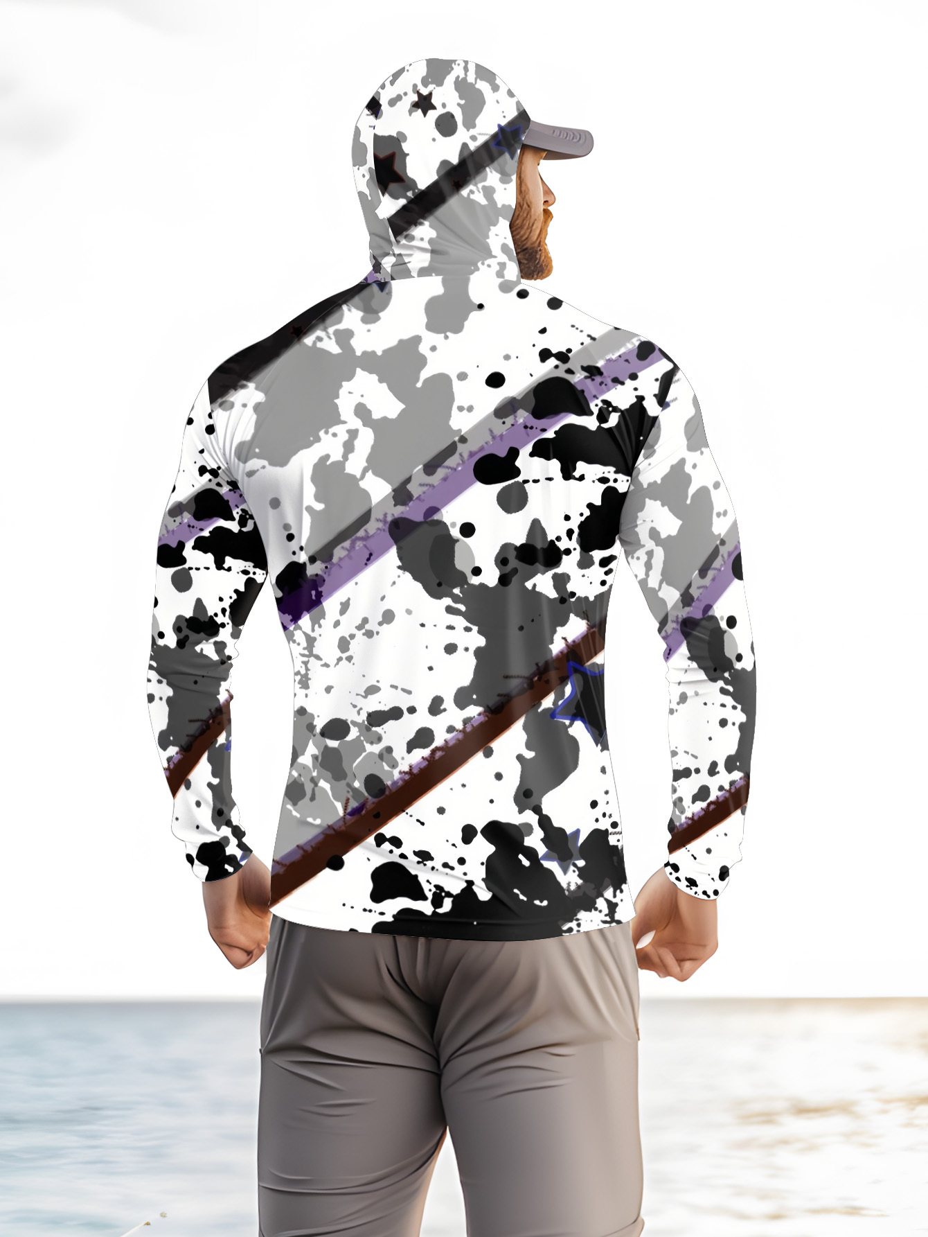 Men Hood Fishing Shirt long sl - Rash Guard Long Sleeve reseña y precio