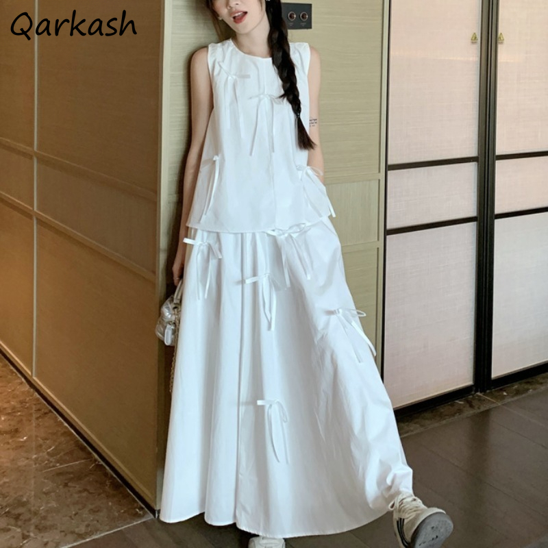 White Dress Sets for Women Bow - Summer Clothing Set For Girls reseña y precio