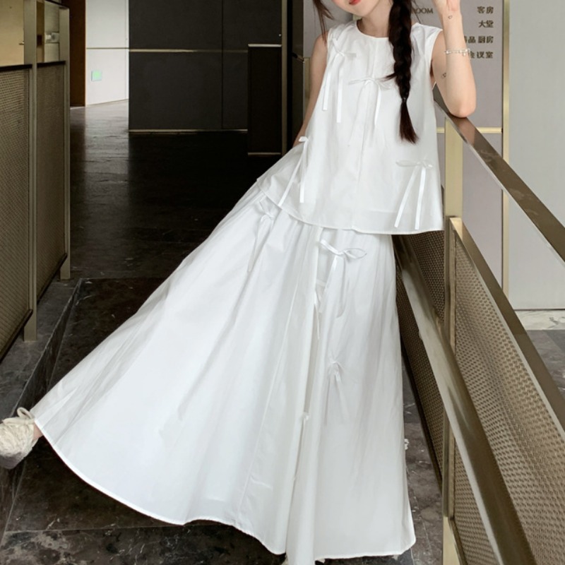 White Dress Sets for Women Bow - Summer Clothing Set For Girls reseña y precio