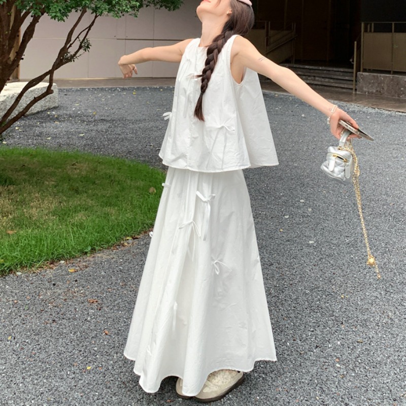 White Dress Sets for Women Bow - Summer Clothing Set For Girls reseña y precio